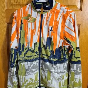 Mens Nike Air Jordan Jacket Chicago Skyline CITY SCAPE Jumpman RARE Sz XL EUC